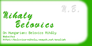 mihaly belovics business card