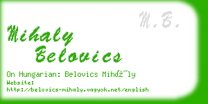 mihaly belovics business card